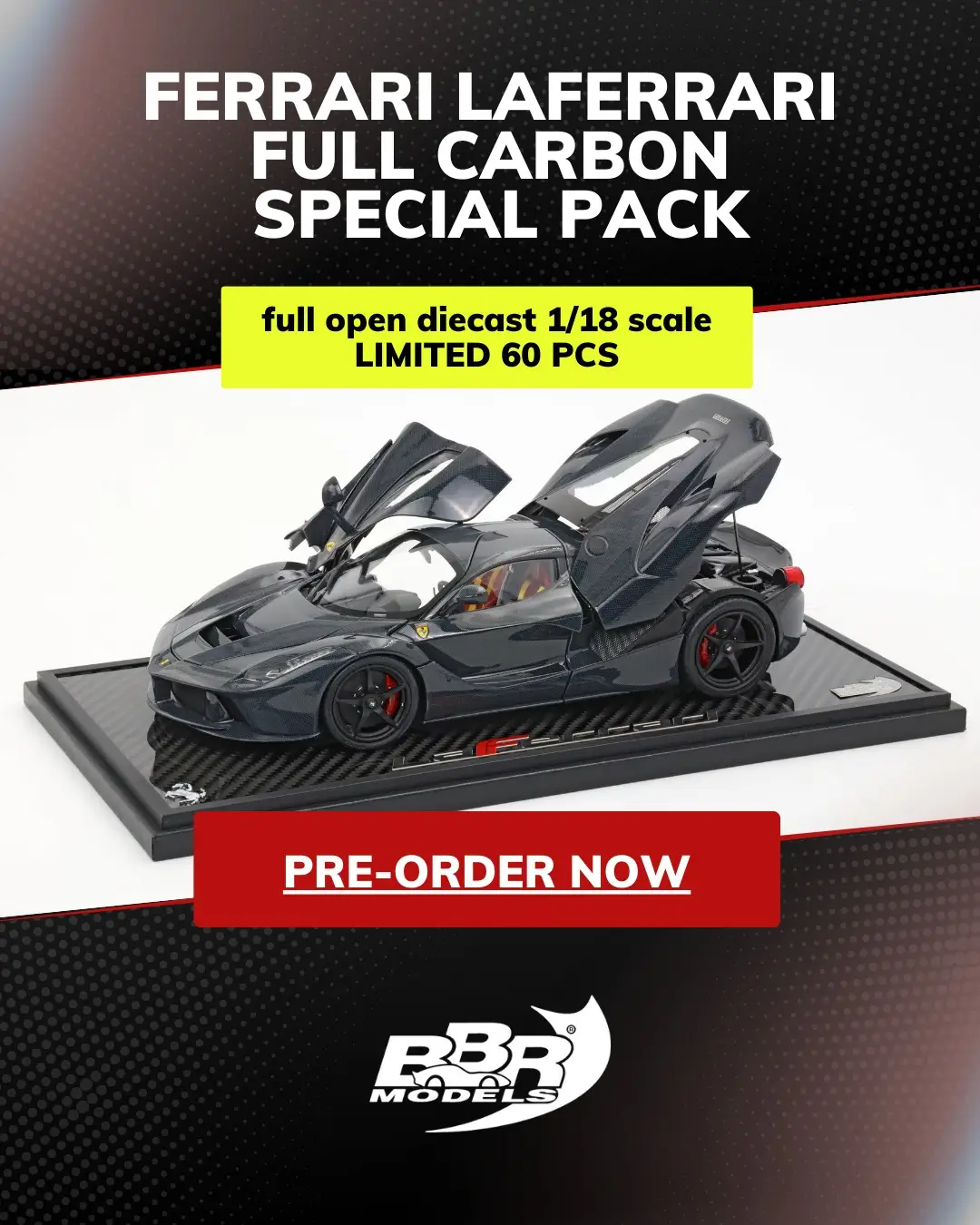 Mô hình xe Ferrari LaFerrari BBR 1:18 BBR182244ST