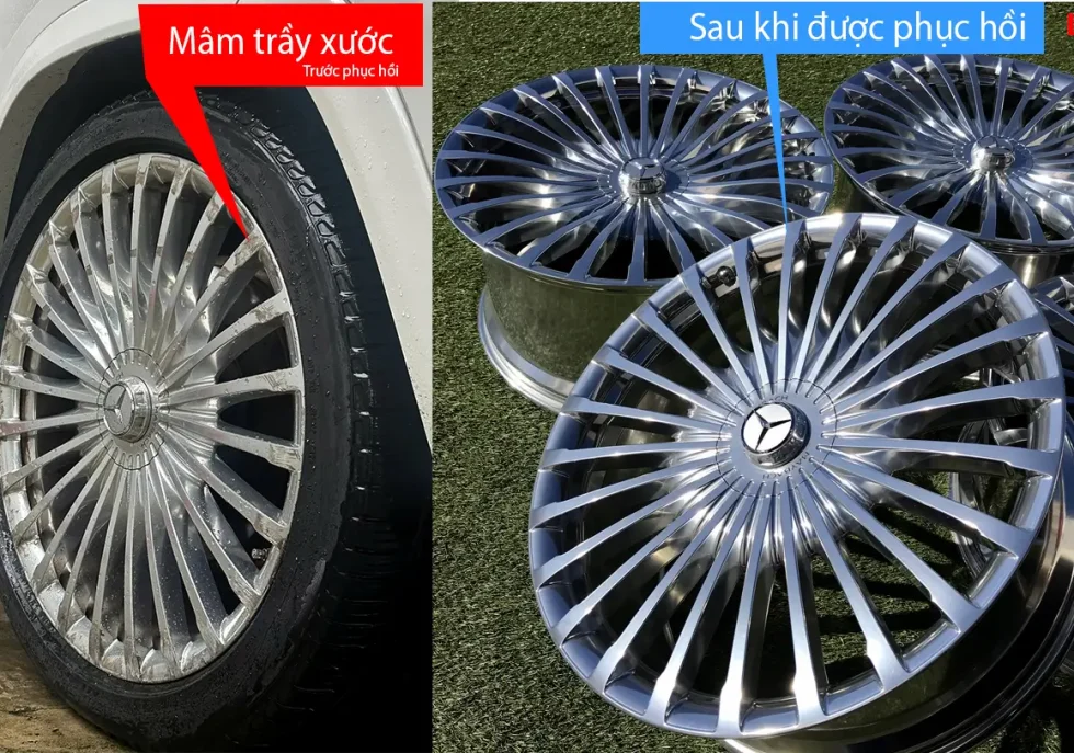 Sửa chữa - Phục hồi mâm ô tô - Mâm xe hơi - mâm trầy xước - Chrom - Polished