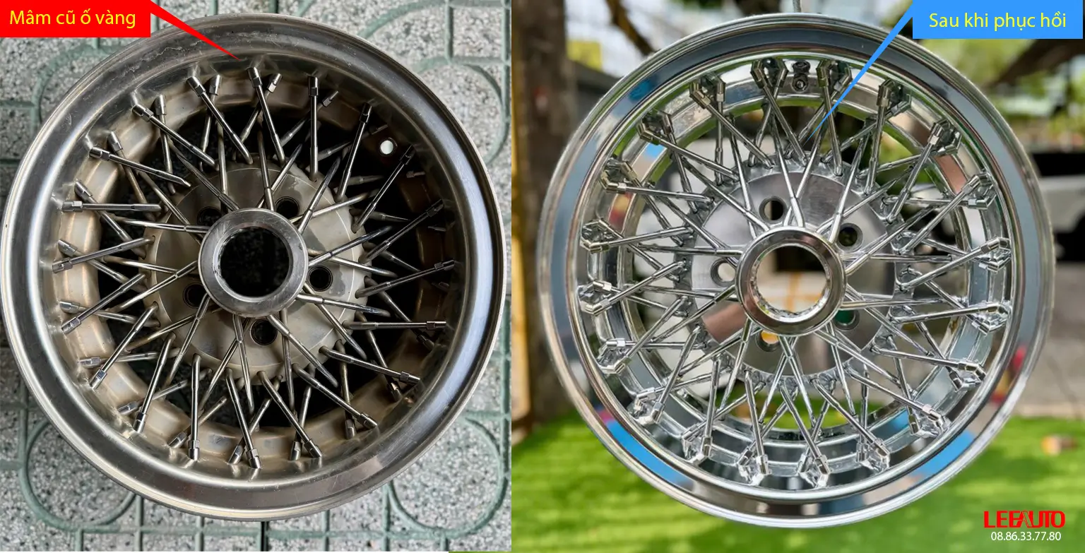 Sửa chữa - Phục hồi mâm ô tô - Mâm xe hơi - mâm trầy xước - Chrom - Polished