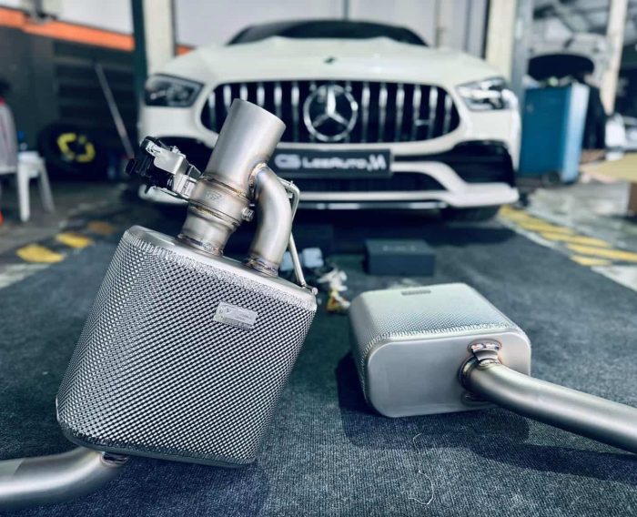 nâng cấp hệ thống ống xả iPe Exhaust System cho xe Mercedes GT53/63
